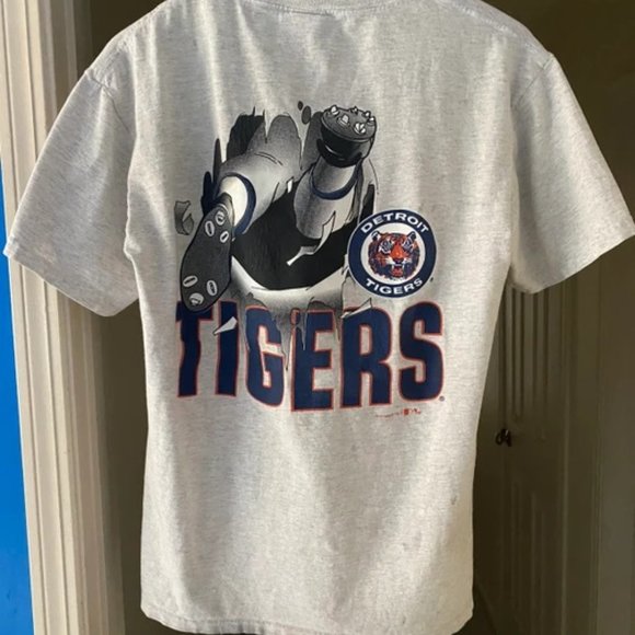 Vintage MLB Detroit Tigers T shirt Baseball Salem Sportswear 90s VTG - Picture 2 of 3